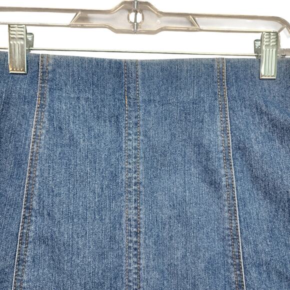 NWT No Boundaries Mini Skirt Juniors MEDIUM 7-9 Blue Jean Denim Hi Rise Paneled - Picture 4 of 9